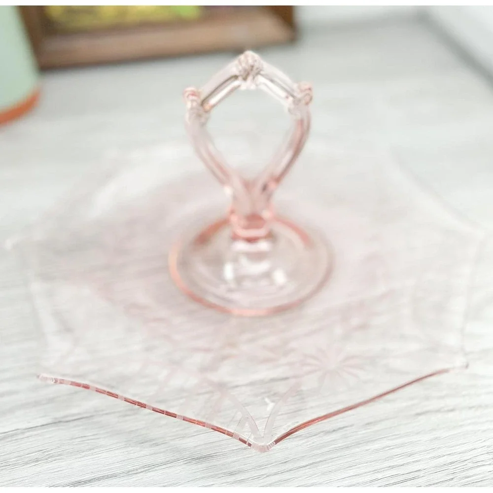 Vintage‎ Glass Pink Platter: Westmoreland Serving Tray With Handle